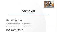 bke Hitcom HmbH erhält die neue ISO 9001:2015 Zertifizierung bis 2024
