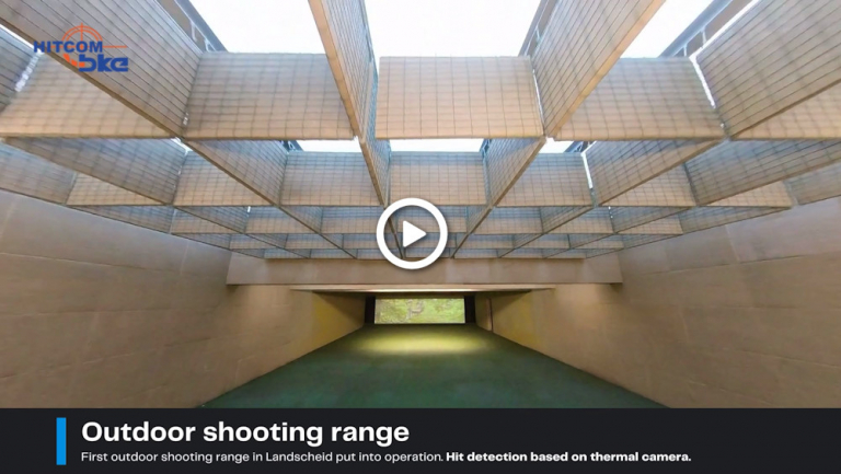 outdoor shooting range with a thermal camera-based hit detection system